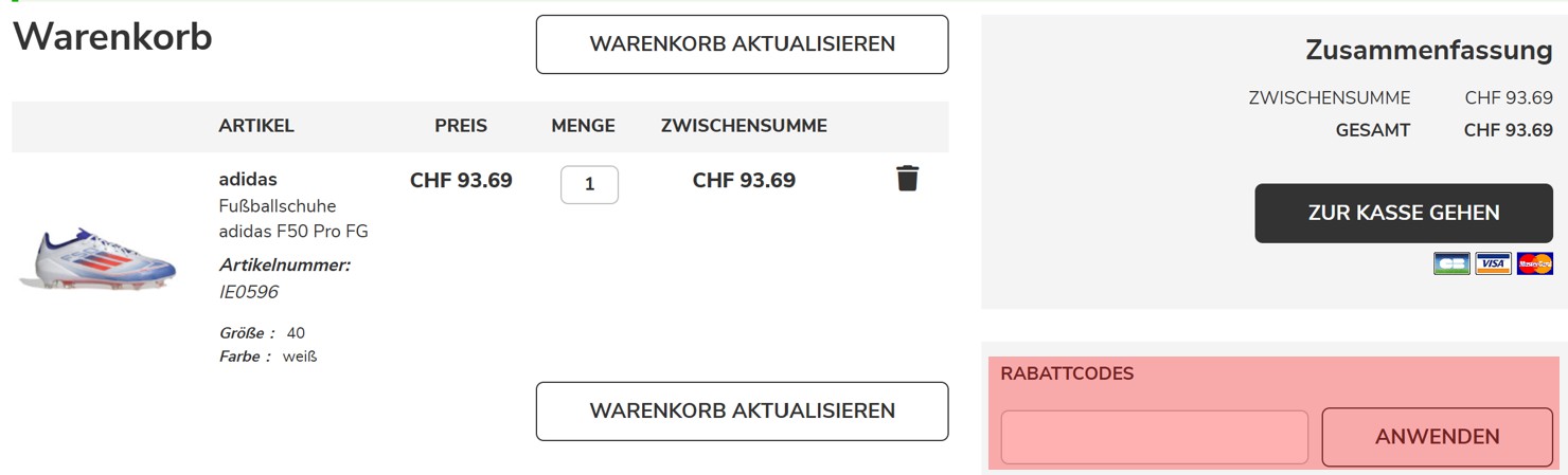 wie ist ein Foot-store.ch Gutscheincode einzulösen